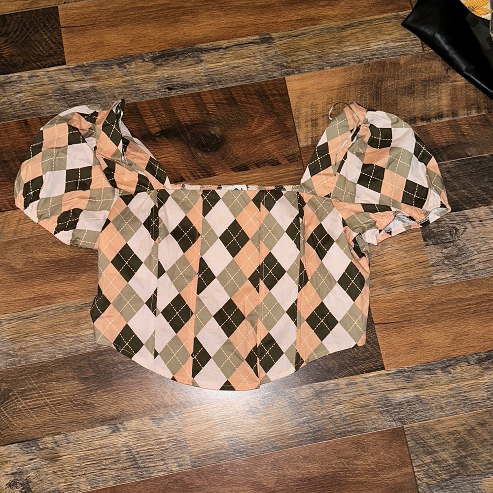 OLM Crop Top Corset Style Front Size XL